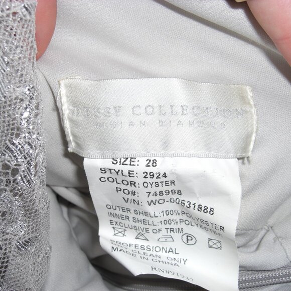 Dessy Collection Vivian Diamond Gown & Scarf - Picture 4 of 4